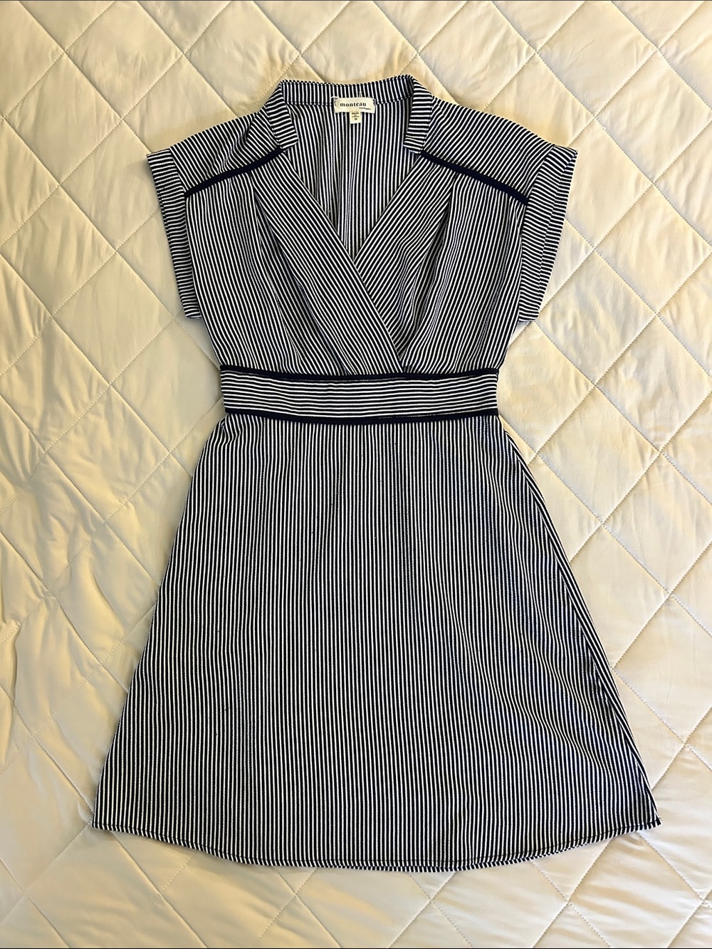 Striped Navy and White Mini Dress